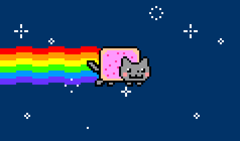 Nyan Cat flying through space